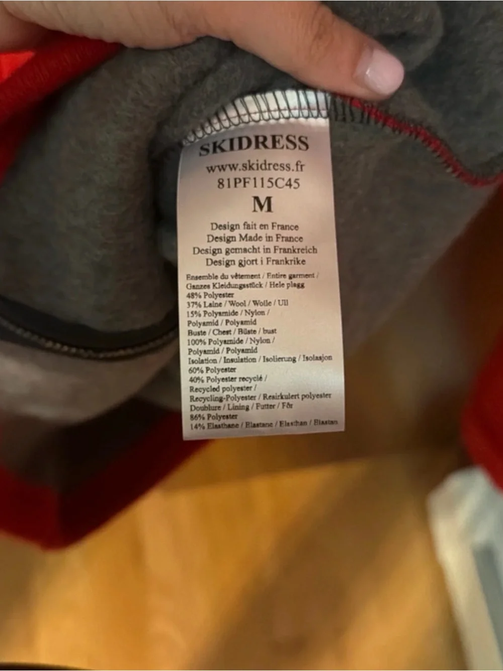 Men's Red and Black Insulated Zip-Up Jacket